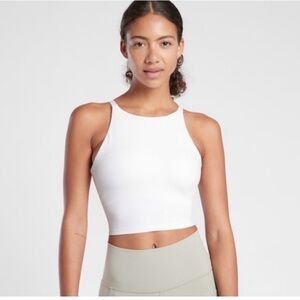 Athleta intention crop top sports bra M white like new